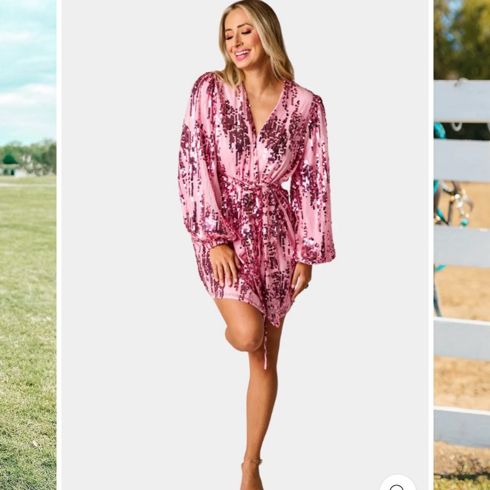 Adeline Sequin Wrap Dress